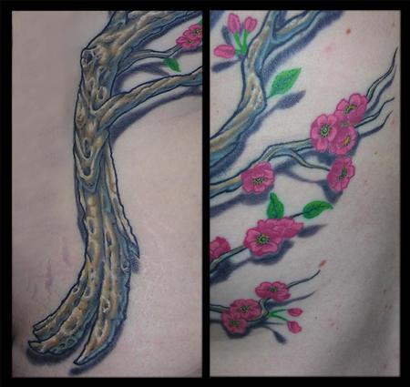 Tattoos - Cherry Blossom Branch Detail  - 65082